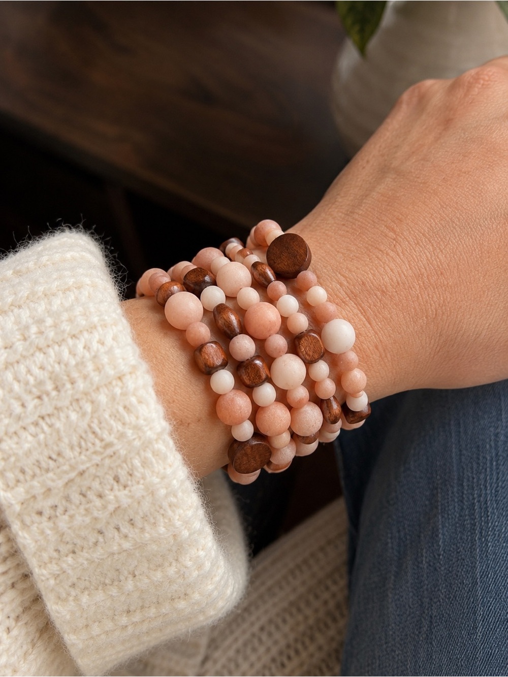 Pink Aventurine Bracelet Stack | 5 Piece Set